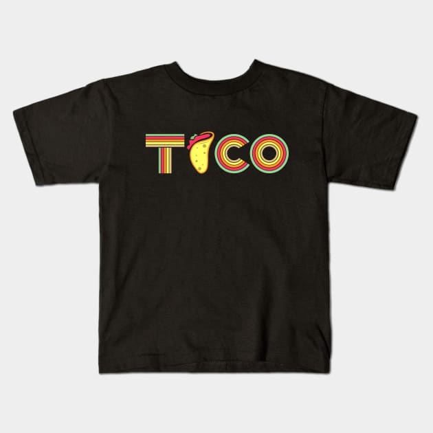 taco retro Kids T-Shirt by osvaldoport76